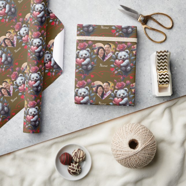 Valentine's Day with Rich Teddy Bear Wrapping Paper (Crafts)