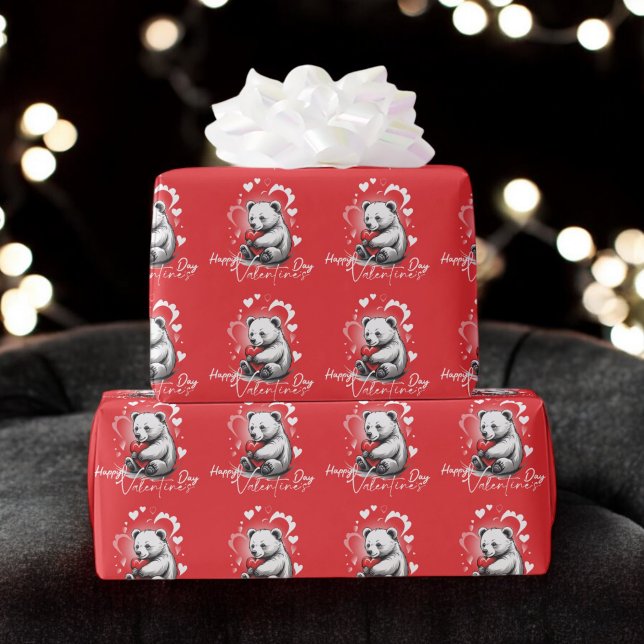 Valentine's Day with Rich Teddy Bear Wrapping Paper (Creator Uploaded)