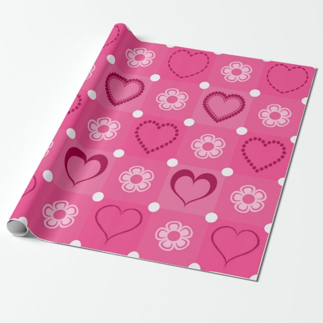 Valentine's Day Wrapping Paper (Unrolled)