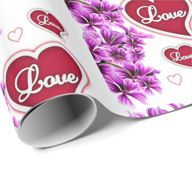 Valentine's Day Wrapping Paper Floral (Roll Corner)