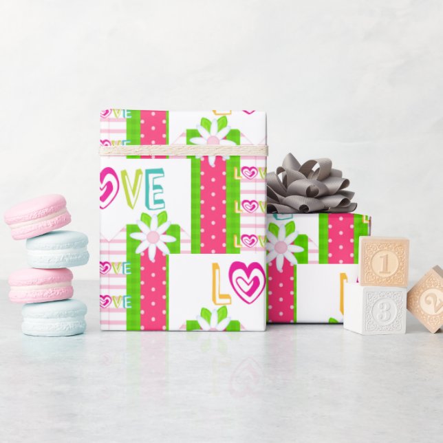 Valentine's Day Wrapping Paper Love Hearts (Baby Shower)