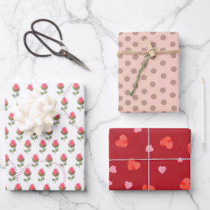 Valentine's day wrapping paper sheet