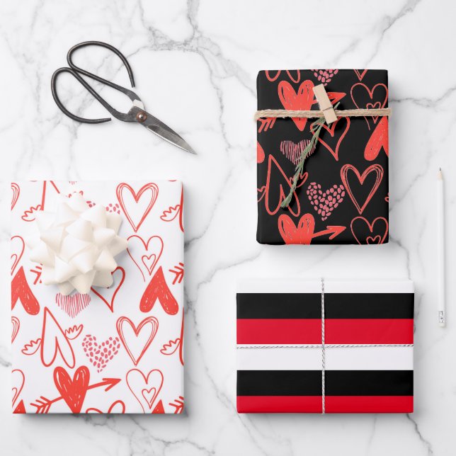 Valentine's Day Wrapping Paper Sheet (Front)