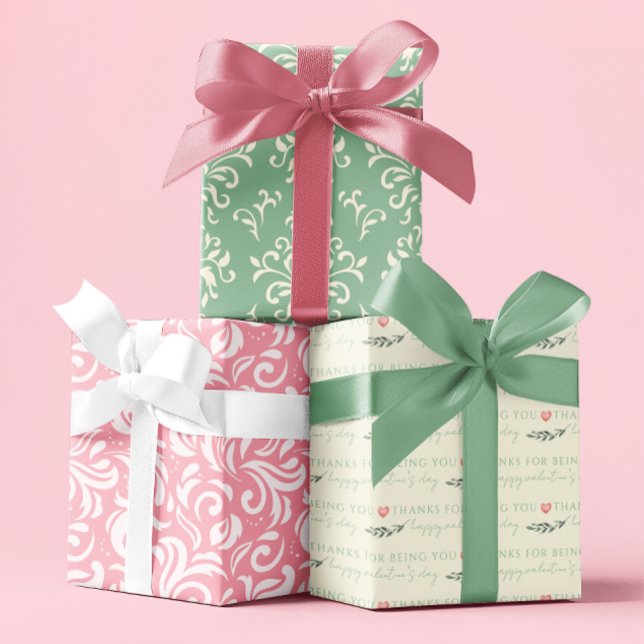 Valentine's Day Wrapping Paper Sheets (Celebrate someone special with these Valentine's Day, "Thanks for being you" wrapping paper sheets! )