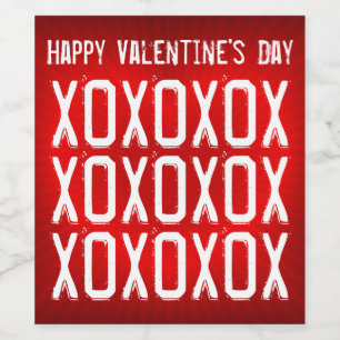 Valentine's Day XOXOXOX Wine Label