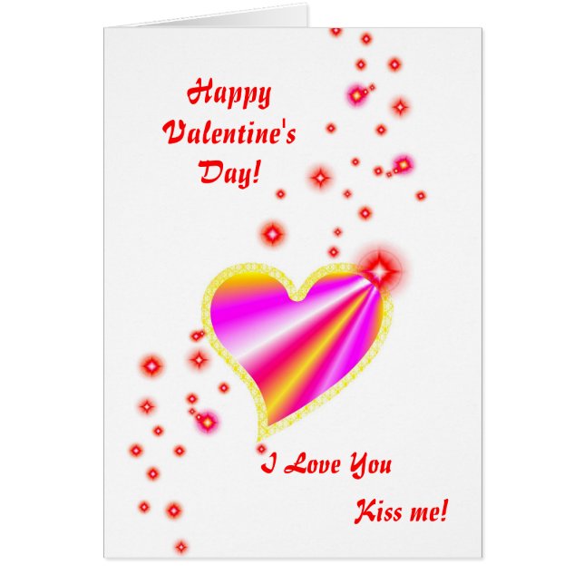 Valentine's Day  - yellow pink Rainbow heart (Front)