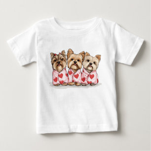 Valentines Day Yorkshire Terrier Dogs Baby T-Shirt