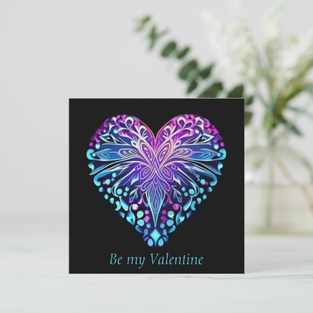 Valentine's Decorative Heart Design Card (Standing Front)