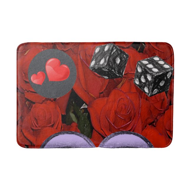 valentines dice bathroom bathmat (Front)