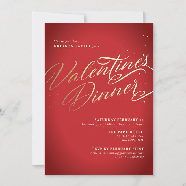 Valentines Dinner Party Invitation (Front)