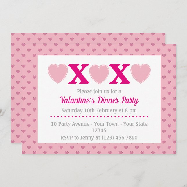 Valentine's Dinner Party Invitation (Front/Back)