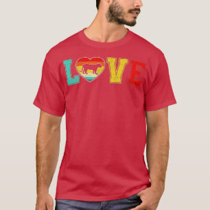 Valentines Distressed Vintage Tiger Lover Animals T-Shirt