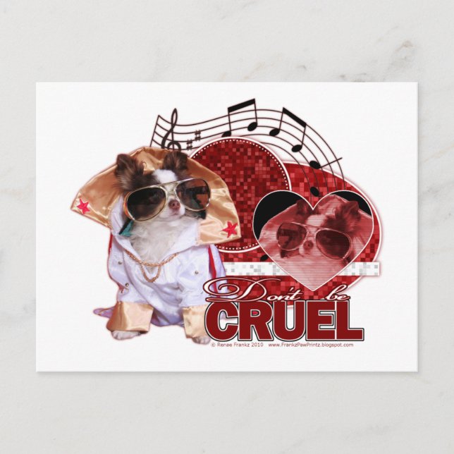 Valentines - Dont Be Cruel - Chihuahua - Gizmo Holiday Postcard (Front)