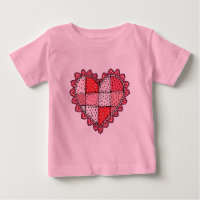 Valentine's Doodle Art Style Faux Patchwork Heart