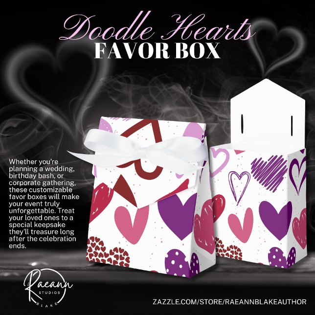 Valentine's Doodle Hearts Favour Box (Creator Uploaded)