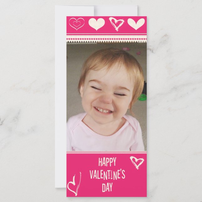 Valentines Drawn Hearts Photo/Text (Front)