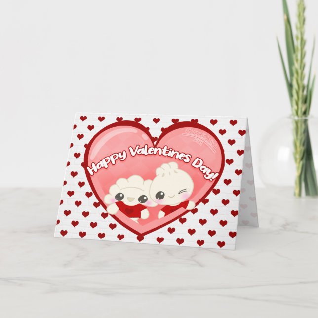 Valentines Dumplings  Holiday Card (Front)