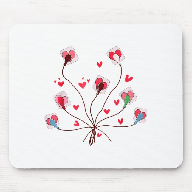 Valentines Ekg Leads Cheat Sheet Telemetry Cardiac Mouse Pad (Front)