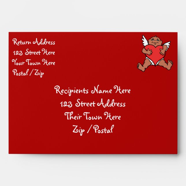 Valentine's Envelopes Personalised Cupid Envelopes (Front)