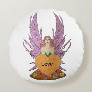 Valentines Faerie Round Cushion