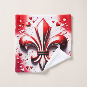 Valentine's Fleur De Lis Wash Cloth