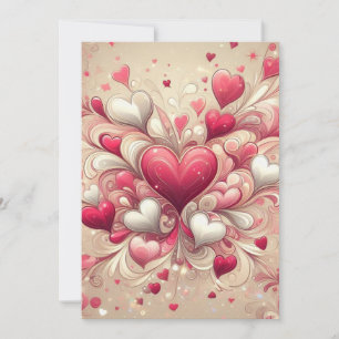 Valentine's Floral heart Holiday Card