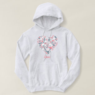 Valentine's Floral heart Hoodie