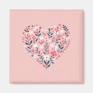 Valentine's Floral heart Magnet