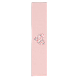 Valentine's Floral heart Short Table Runner