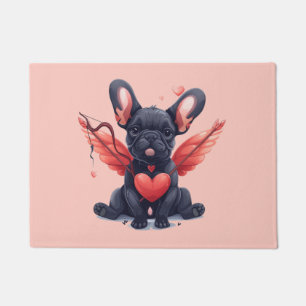 Valentines French Bulldog Cupid Doormat