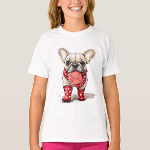 Valentines French Bulldog Love Letter T-Shirt