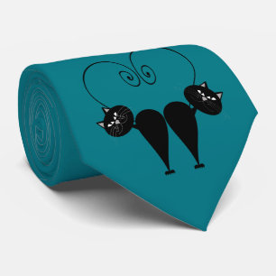 Valentine's funny love cat couple tie