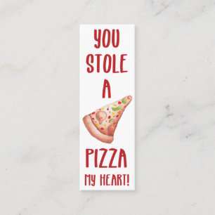 Valentine's Funny Pizza Mini Bookmark Mini Business Card