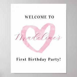 Valentines Gift Birthday Welcome Sign Poster