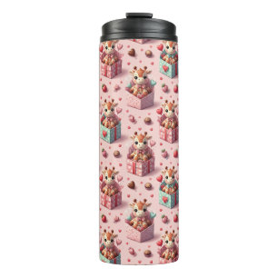 Valentine's Giraffes Thermal Tumbler
