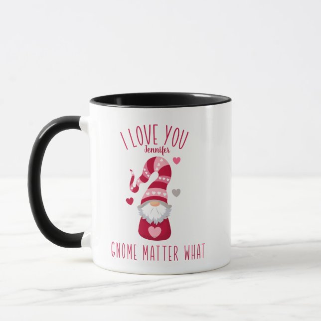 Valentines Gnomes, Girlfriend Gift Mug (Left)