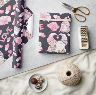 Valentines Gnomes In Love Wrapping Paper