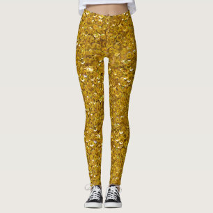 Valentines golden glitter sparkle Pattern  Leggings