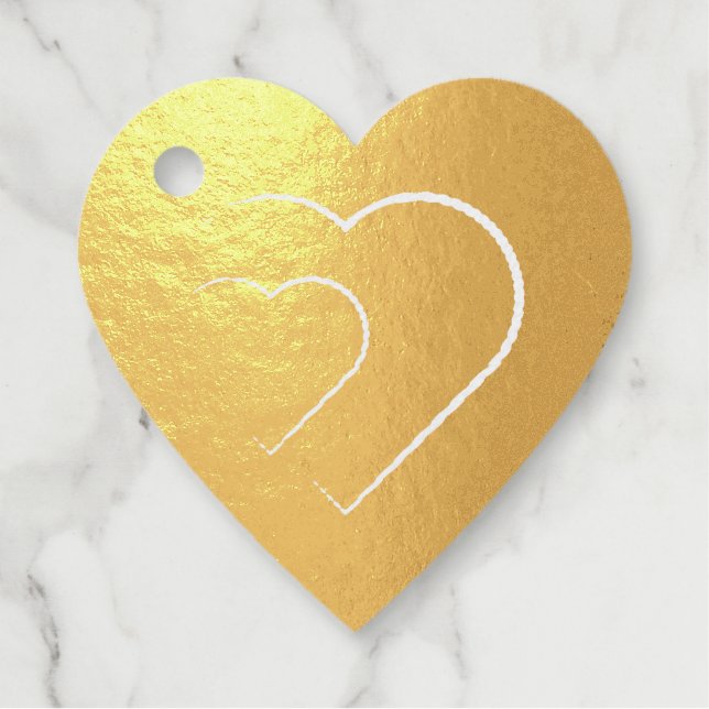 Valentine's golden hearts Foil Gift Tags  (Front)