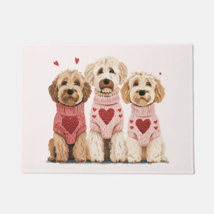 Valentines Goldendoodle Dogs Doormat