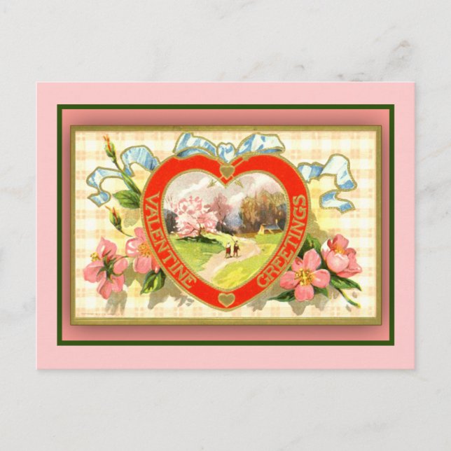 Valentine's Greeting Cards Pastoral Scene (Front)