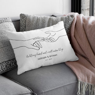 Valentines Hands Couple Quote Decorative Cushion