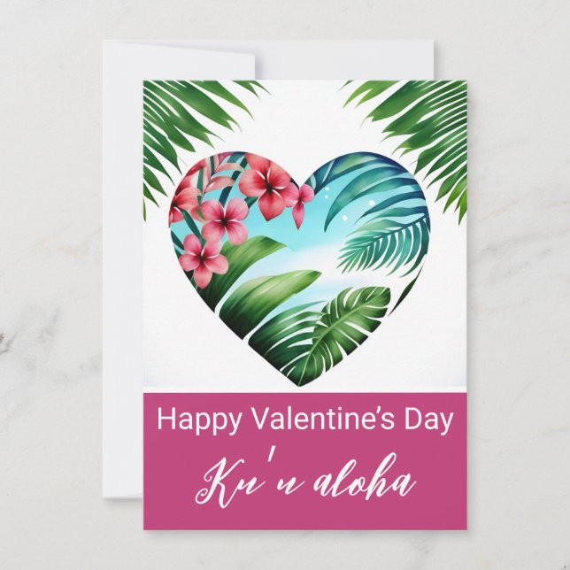 Valentines Hawaiian Unisex Card (Front)