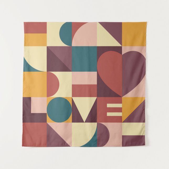 Valentine's heart design, abstract background. tapestry (Front)