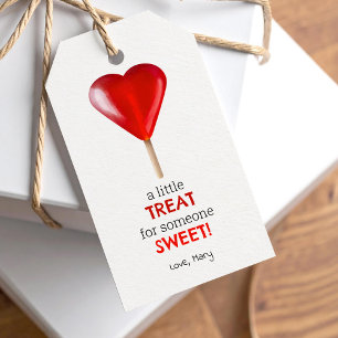 Valentines heart lollipop little sweet treat gift tags