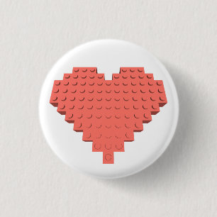 Valentines Heart Shape 3 Cm Round Badge