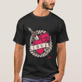 Valentine's Heart Tatoo Design T-Shirt