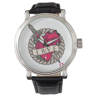 Valentine's Heart Tatoo Design Watch