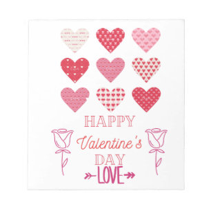 valentine's heart with love notepad