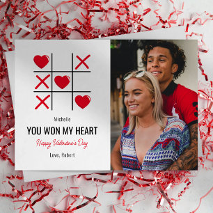 Valentines Hearts and Crosses Photo Card